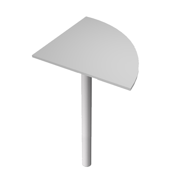 74369 Raccordo angolare 90° per scrivanie Easy - 80 x 80 cm - grigio/grigio cromato