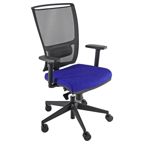 76655 Poltrona semidirezionale Zoe ZOEA - con braccioli regolabili - blu/nero - Unisit