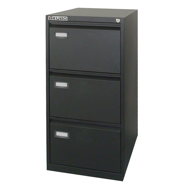 80124 Classificatore Kubo - per cartelle sospese - 3 cassetti - 46 x 62 x 101 cm - nero - Bertesi