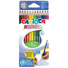 Matite colorate Acquarell - acquerellabili - colori assortiti - Carioca - astuccio 12 pezzi