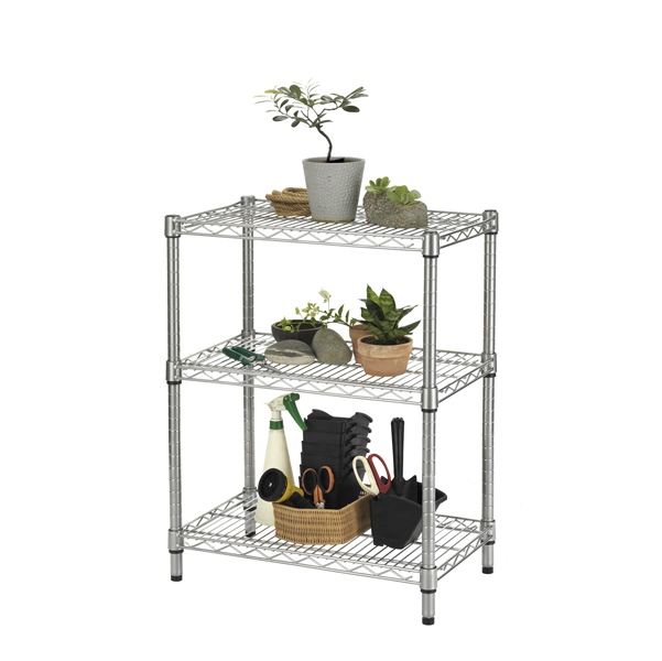 82993 Kit scaffale Archimede Outdoor - 3 ripiani - 36 x 60 x75 cm - acciaio zincato - cromato - Serena Group