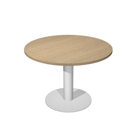 Tavolo riunione Agorà Direction - tondo - diametro 100 cm - H 73 cm - gamba metallo - rovere