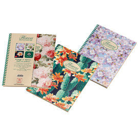 Maxiquaderno Nature Flowers - A4 - 1 rigo - 42 fogli - 80 gr - Pigna