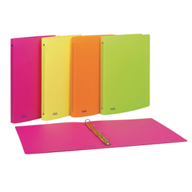 Raccoglitore neon - 22 x 30 cm - 4 anelli tondi 15 mm- PP - colori assortiti - Favorit