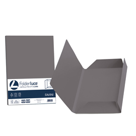 Cartellina 3 lembi Luce - 200 gr - A4 - cartoncino bristol - grafite - Favini - conf. 25 pezzi