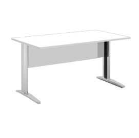 Scrivania lineare Easy - 120 x 80 x 72 cm - Bianco/grigio cromato