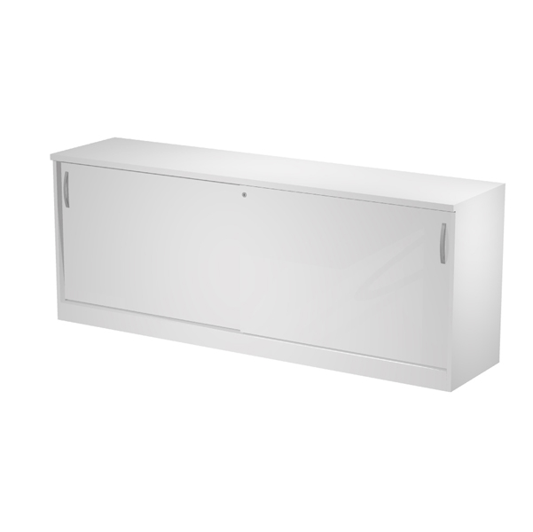 89561 Mobile Agorà - basso - con ante scorrevoli - 185 x 46 x 73 cm - bianco