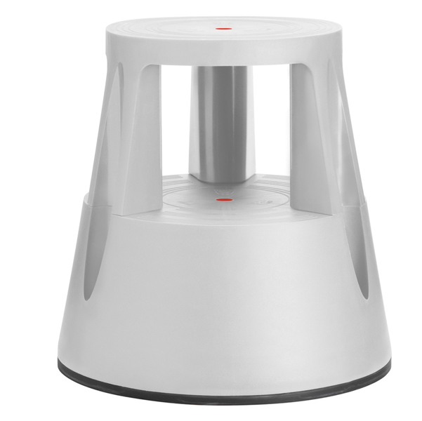 90227 Sgabello Roll a step con ruote - 24 x 45 x 45 cm - grigio chiaro - Caimi