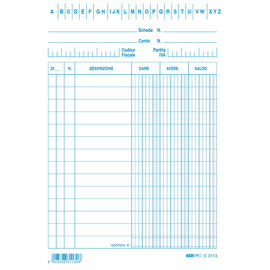 Schede dare/avere/saldo - 15 x 10