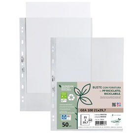 Buste forate Gea 100 - PP riciclato - buccia medium - 21 x 29