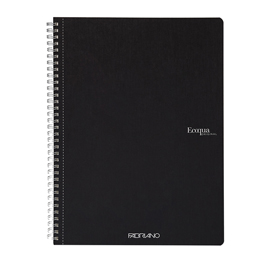 Maxiquaderno Ecoqua original - A4 - 90 gr - 5 mm - 70 fogli - nero - spiralato - Fabriano