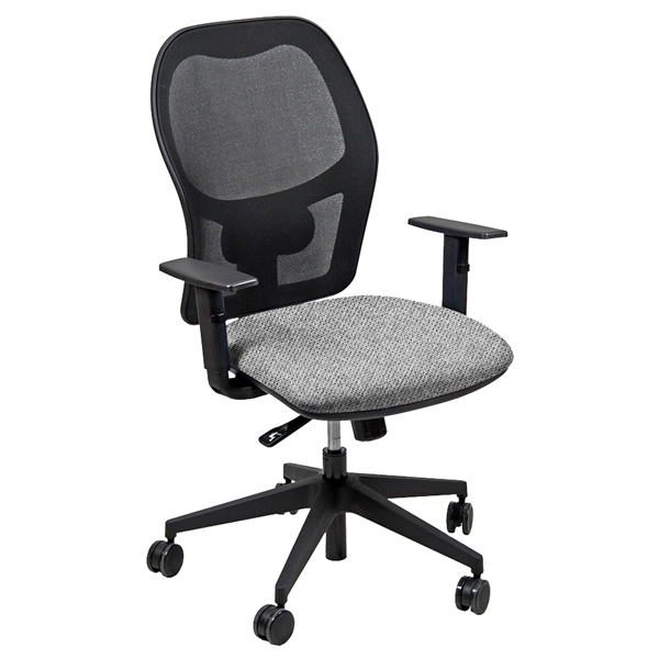 95886 Seduta operativa Hubble HUHU - tessuto Eco - braccioli regolabili - grigio chiaro - Unisit