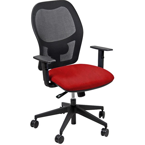 95896 Seduta operativa Hubble HUHU - tessuto Target - braccioli regolabili - rosso - Unisit