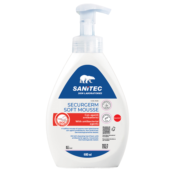 96803 Sapone in mousse Securgerm - con antibatterico - dispenser 600 ml - Sanitec