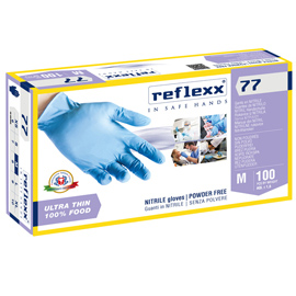 Guanti in nitrile R77 - tg M - azzurro - Reflexx - conf. 100 pezzi