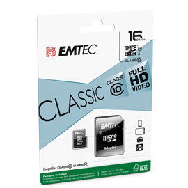 Emtec - Micro SDHC Class 10 Classic - ECMSDM16GHC10CG - 16GB