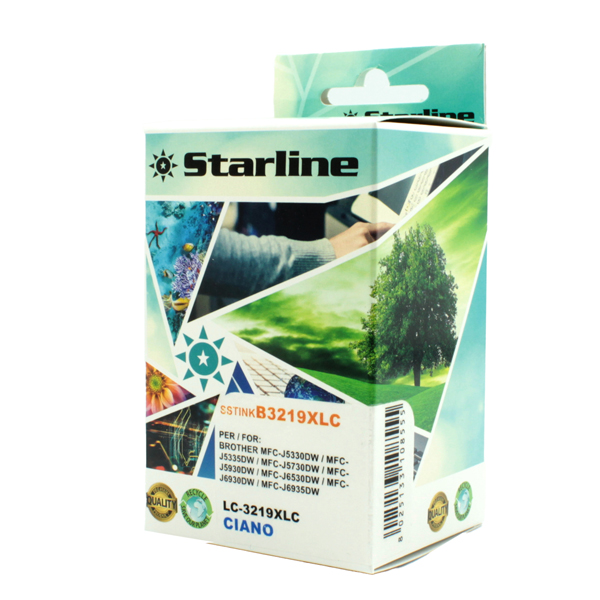 SSTINKB3219XLC Starline - Cartuccia ink - per Brother - Ciano - LC3219XLC - 17ml