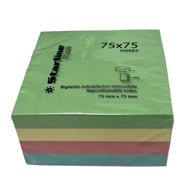 Biglietti adesivi Cubo - assortito tenue - 75 x 75mm - 70gr - 400 fogli - Starline