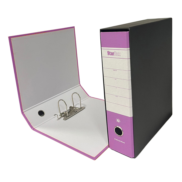 STL4014 Registratore Starbox - dorso 8 cm - protocollo 23 x 33 cm - lilla - Starline