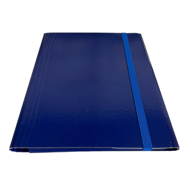 Cartella 3 lembi con elastico piatto - A4 - dorso variabile - blu - Starline