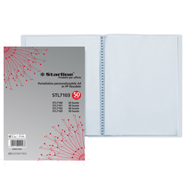 Portalistini personalizzabile - PP - 22 x 30 cm - 50 buste - trasparente - Starline