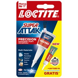 103018 Colla Super Attak Precision - 5 gr + 2 gr - Gel Riposizionabile - Loctite