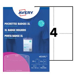 103370 Portabadge A6 - in plastica - laser/inkjet - 105 x 148 mm - Avery - Conf. 50 pezzi