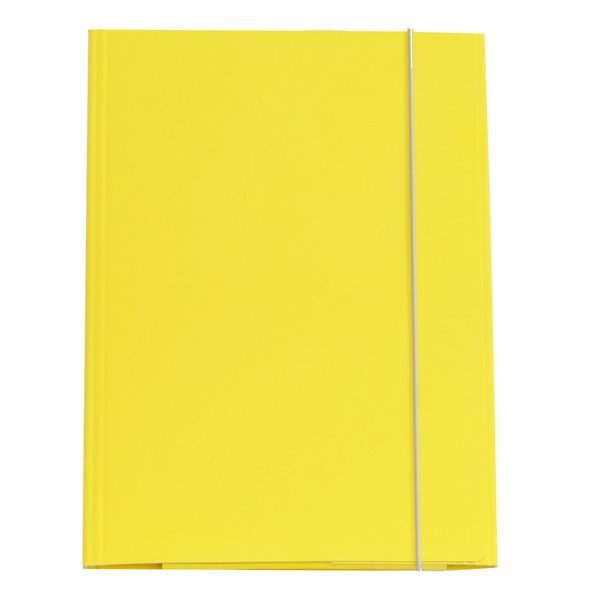 Cartella 3 lembi con elastico - A4 - dorso variabile - cartone plastificato - giallo - Cartotecnica del Garda