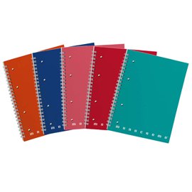 Maxiquaderno Monocromo - A4 - 1 rigo - 100 fogli - 80gr - 1 rigo - c/fori - spiralato - Pigna