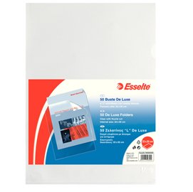 Cartellina a L De Luxe - A4 - PP - buccia medio - Esselte - conf. 50 pezzi