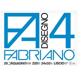 Album F4 - 24 x 33 cm - 20 fogli - 220 gr - liscio squadrato - Fabriano