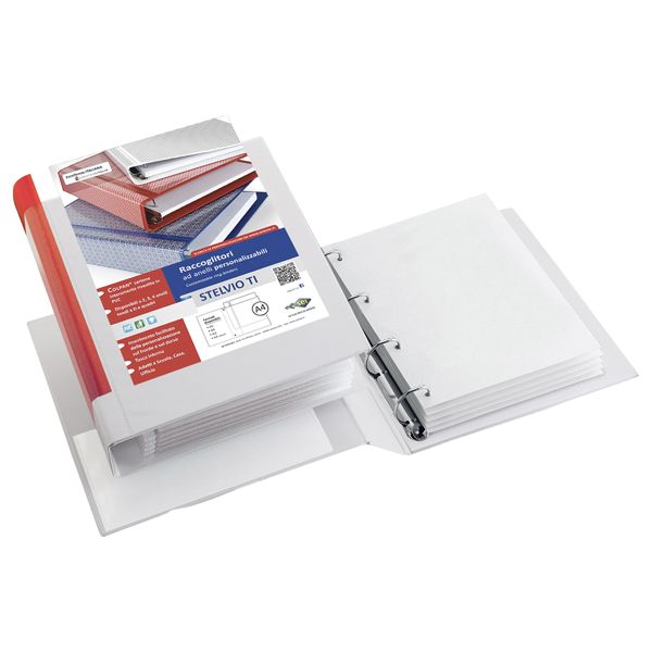 Raccoglitore personalizzabile Stelvio TI - 22 x 30 cm - 4 anelli a D 40 mm - dorso 5