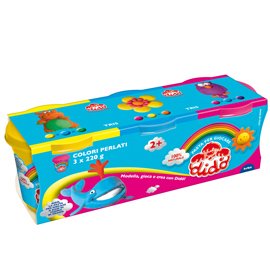 Tris barattoli da 220gr - giallo/magenta/blu - DiDò - conf. 3 pezzi