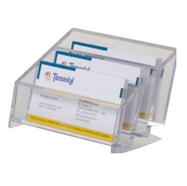 53208 Portabiglietti multitasca Mr Acrylic - da scrivania - 12 x 9 x 7 cm - trasparente - Tecnostyl