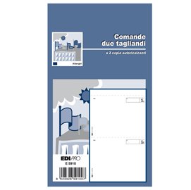 Blocco comande a 2 tagliandi - 25/25 fogli autoricalcanti - 17 x 9