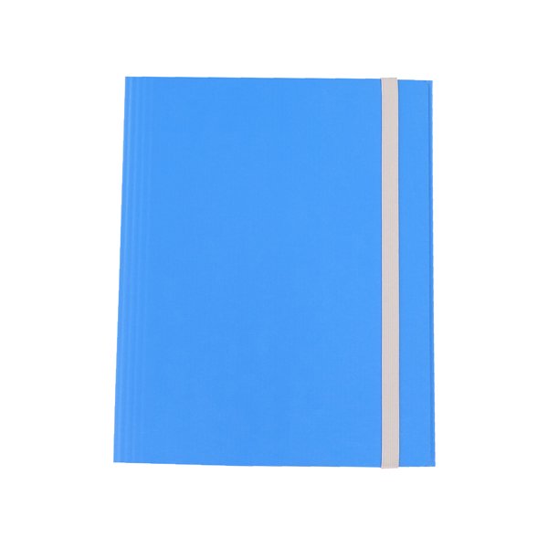Cartella 3 lembi con elastico - A4 - dorso variabile - fibrone - blu - Cartotecnica del Garda