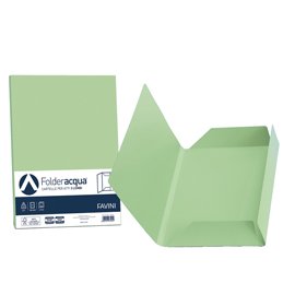 Cartellina 3 lembi Acqua - 200 gr - A4 - cartoncino bristol - verde chiaro - Favini - conf. 25 pezzi