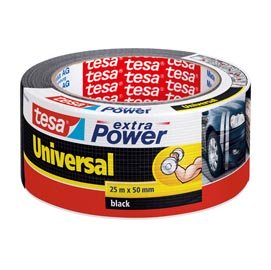 Nastro adesivo Extra Power Universal - 50 mm x 25 m - tela plastificata - nero - Tesa