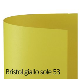 65767 Cartoncino Bristol Color - 70 x 100 cm - 200 gr - giallo sole 53 - Favini - blister 10 fogli
