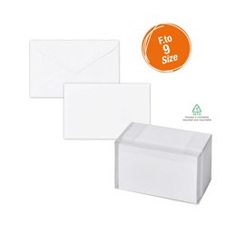 Scatola 100 biglietti + 100 buste - Dalmazia - bianco - 9 x 14 cm - Rex Sadoch