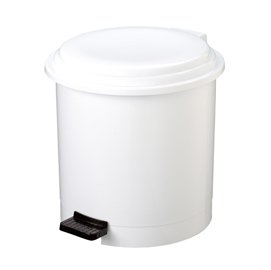 Pattumiera a pedale Ruf - PP - 12 L - diametro 27 cm - altezza 34 cm - bianco - Medial