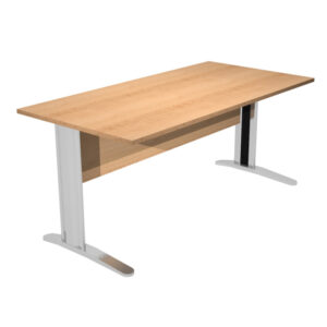 Scrivania lineare Easy - 140 x 80 x 72 cm - Faggio/grigio cromato