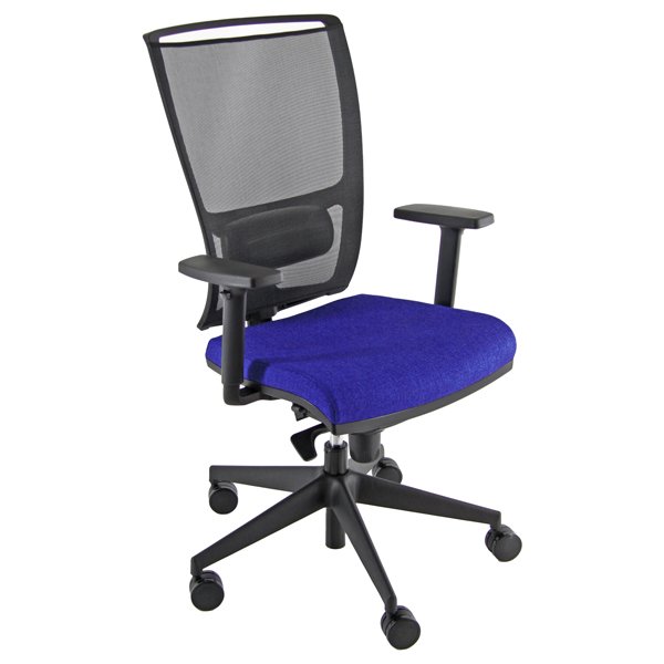 76655 Poltrona semidirezionale Zoe ZOEA - con braccioli regolabili - blu/nero - Unisit