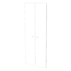 Coppia ante per libreria modulare - alta - 76 cm - melaminico - con serratura - bianco