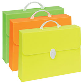 Valigetta Polionda Fluo - 28x39cm - dorso 8cm - colori assortiti - Favorit