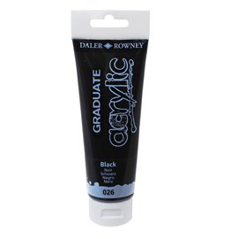 85487 Colore acrilico fine Graduate - 120 ml - nero - Daler Rowney