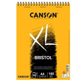 85644 Blocco spiralato lato corto XL Bristol - A4 - 180 gr - 50 fogli - Canson