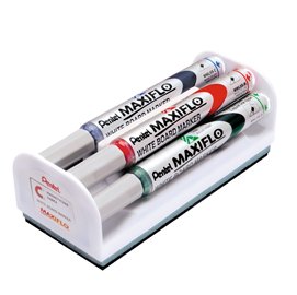 86849 Marcatori Maxiflo + cancellino - punta conica 4 mm - colori assortiti - Pentel - set 4 + 1 pezzi
