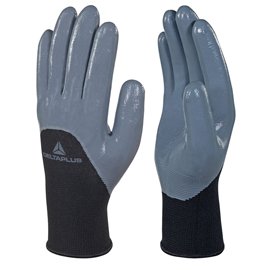 Guanti per protezione meccanica VE715GR - maglia di poliestere - palmo nitrile - taglia 08 - grigio - Deltaplus