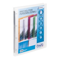 Raccoglitore personalizzabile Lumina - 22 x 30 cm - 4 anelli tondi 15 mm - PP - trasparente - Favorit